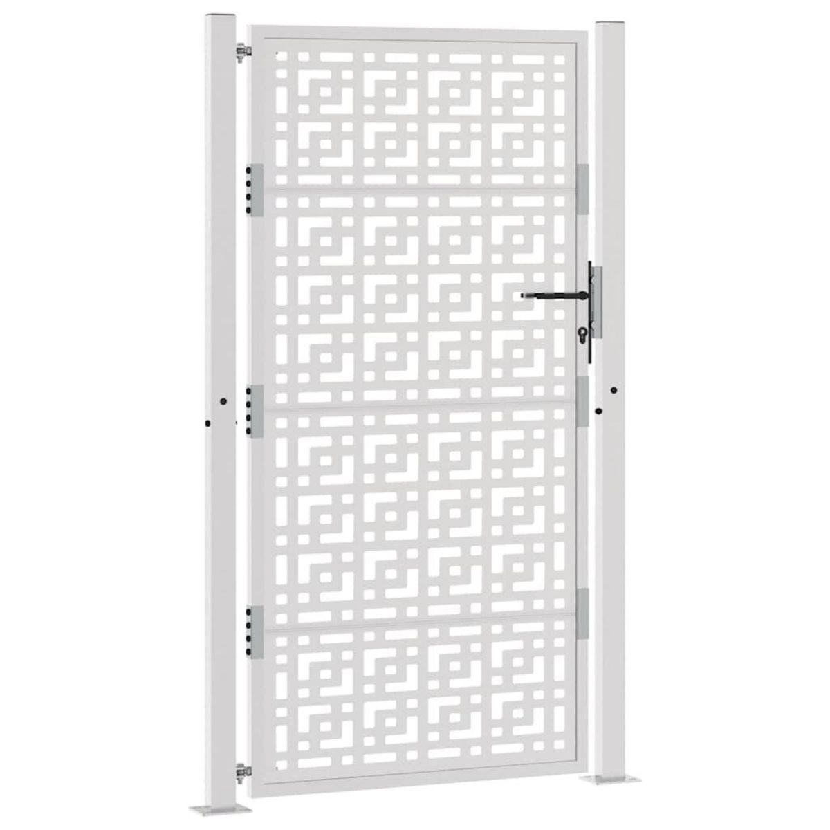 VIDAXL Porte de jardin acier resistant aux intemperies design croise