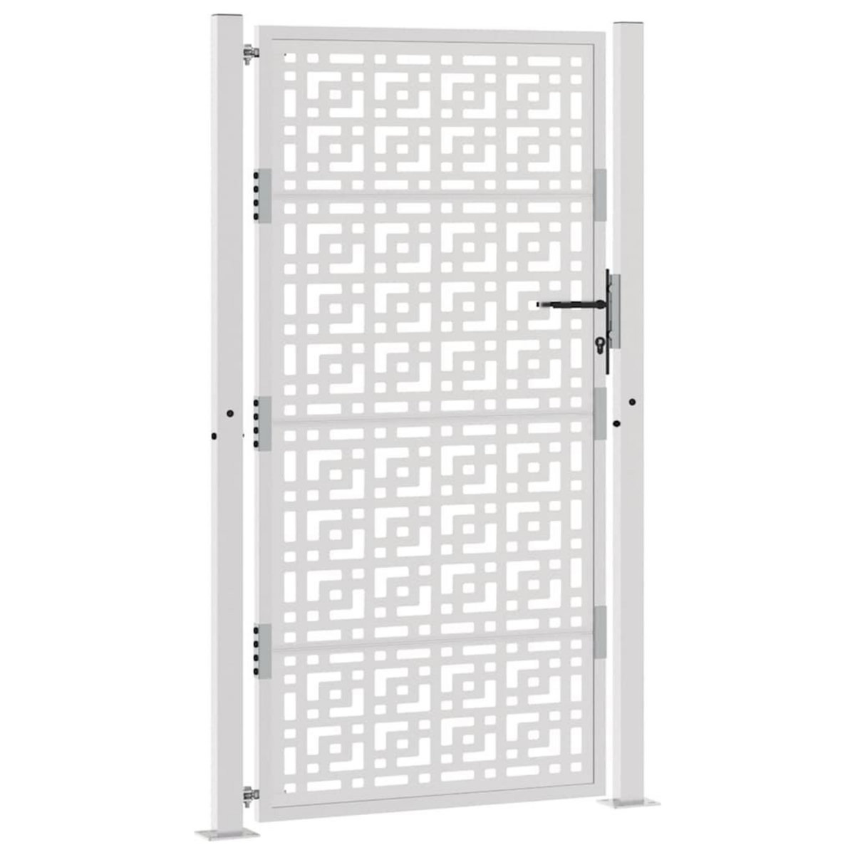 VIDAXL Porte de jardin acier resistant aux intemperies design croise