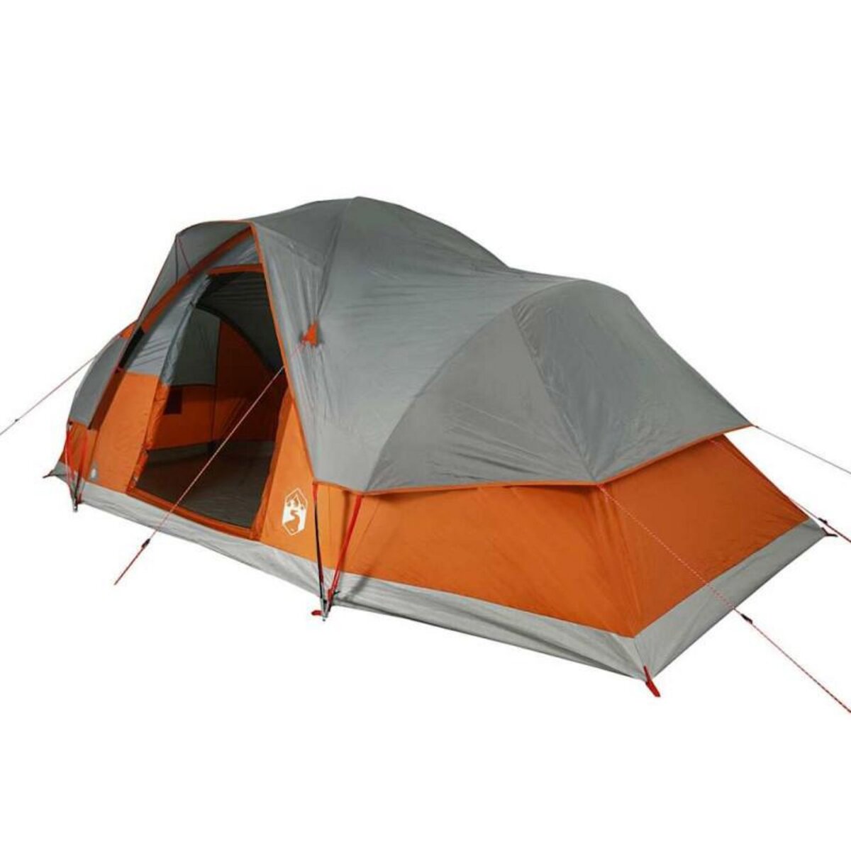VIDAXL Tente familiale à dôme 9 personnes gris et orange imperméable