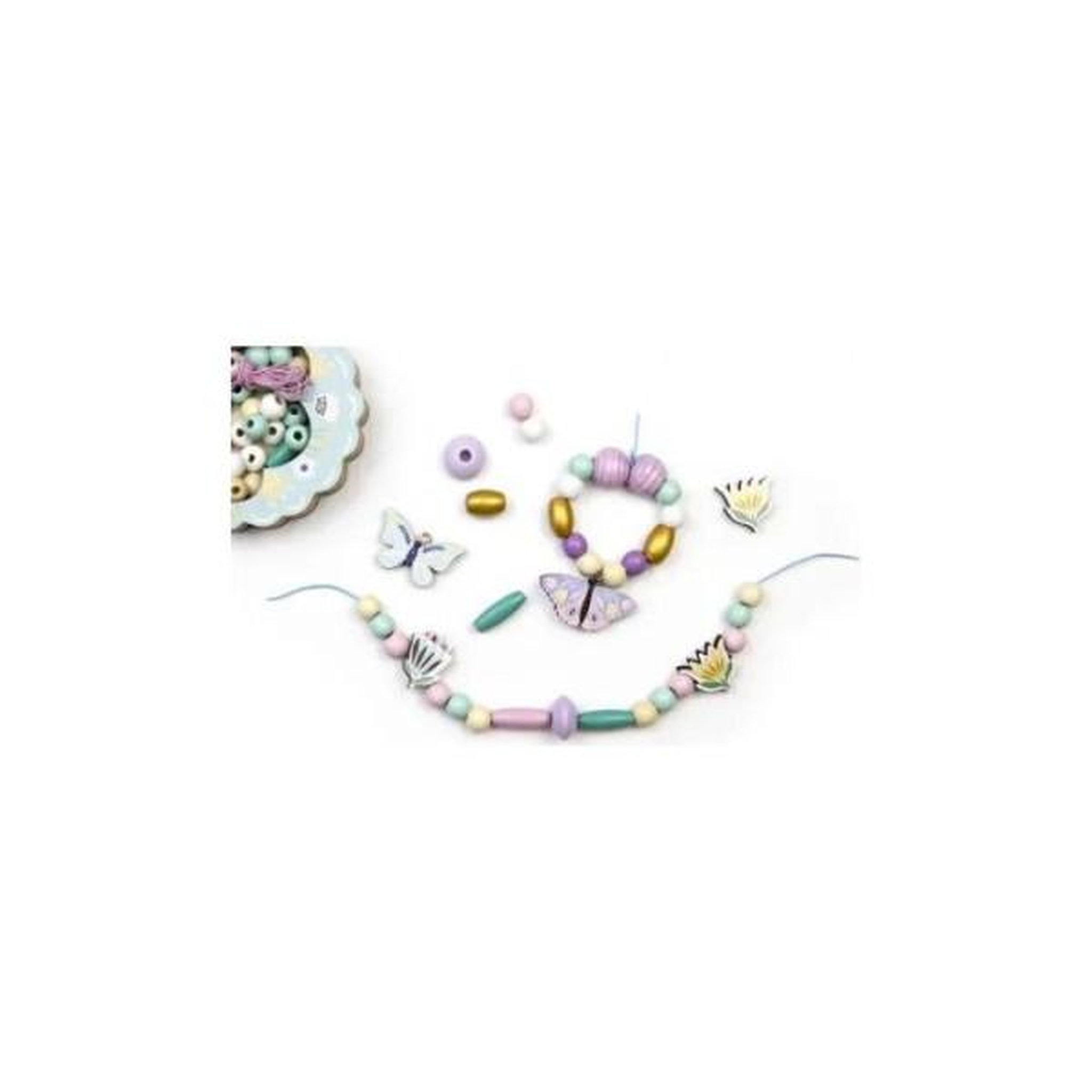 Voir la diapositive 3 : SYCOMORE Coffret de perles en bois - SYCOMORE - Papillon - Des 4 ans