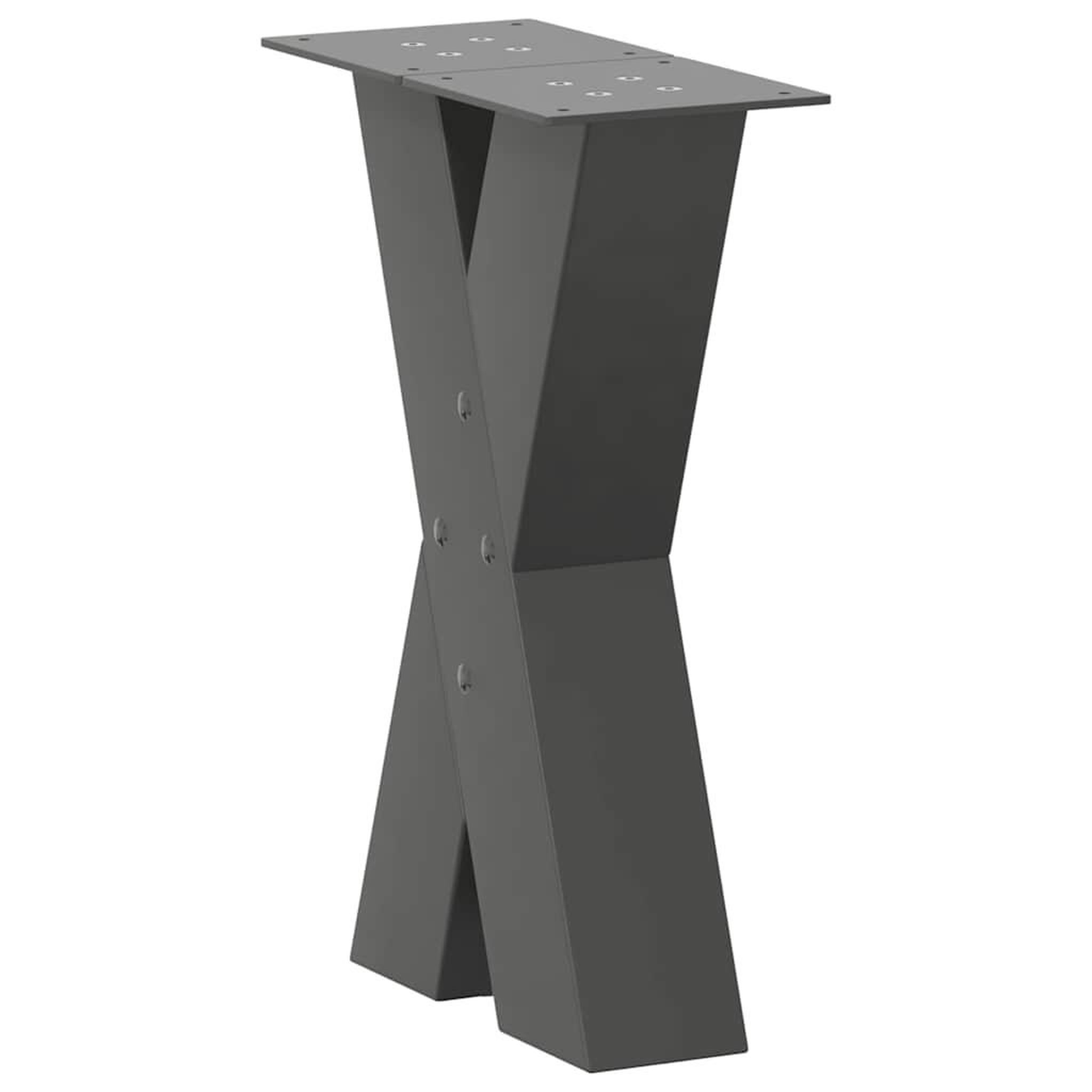 Voir la diapositive 4 : VIDAXL Pieds de table basse forme de X 2 pcs anthracite 38x(42-43) cm