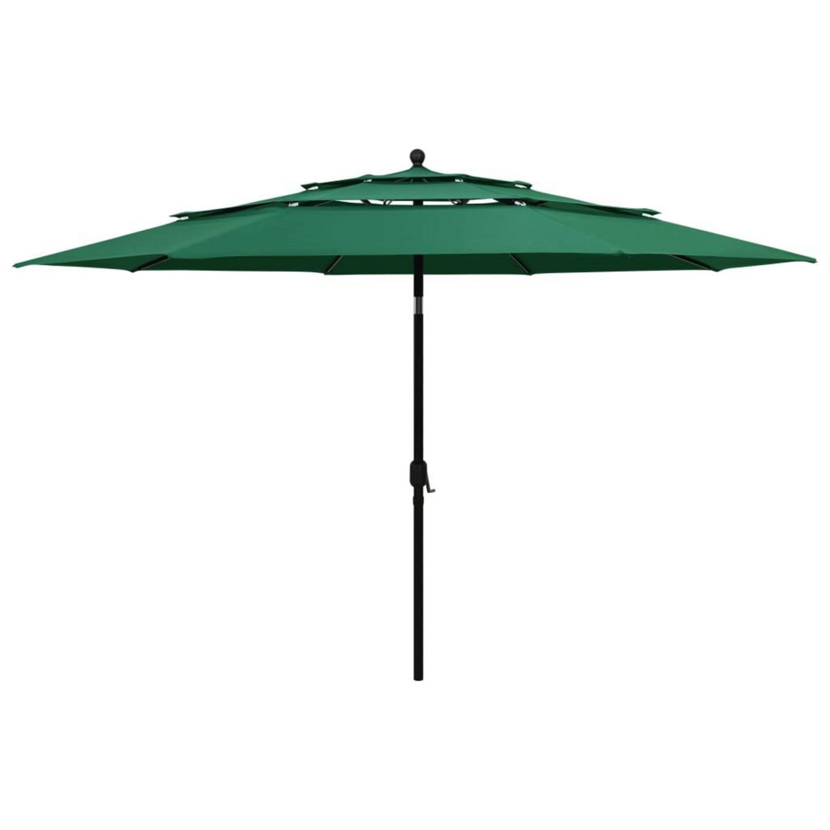 VIDAXL Parasol de jardin a 3 niveaux avec mat en aluminium vert 3,5 m