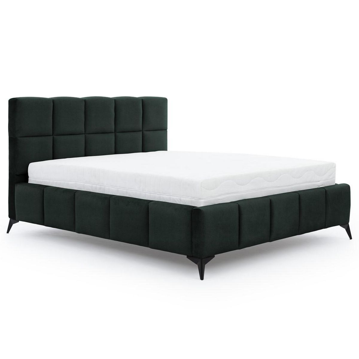 BEST MOBILIER Millie - lit coffre - 140x200 cm - sommier inclus - en velours