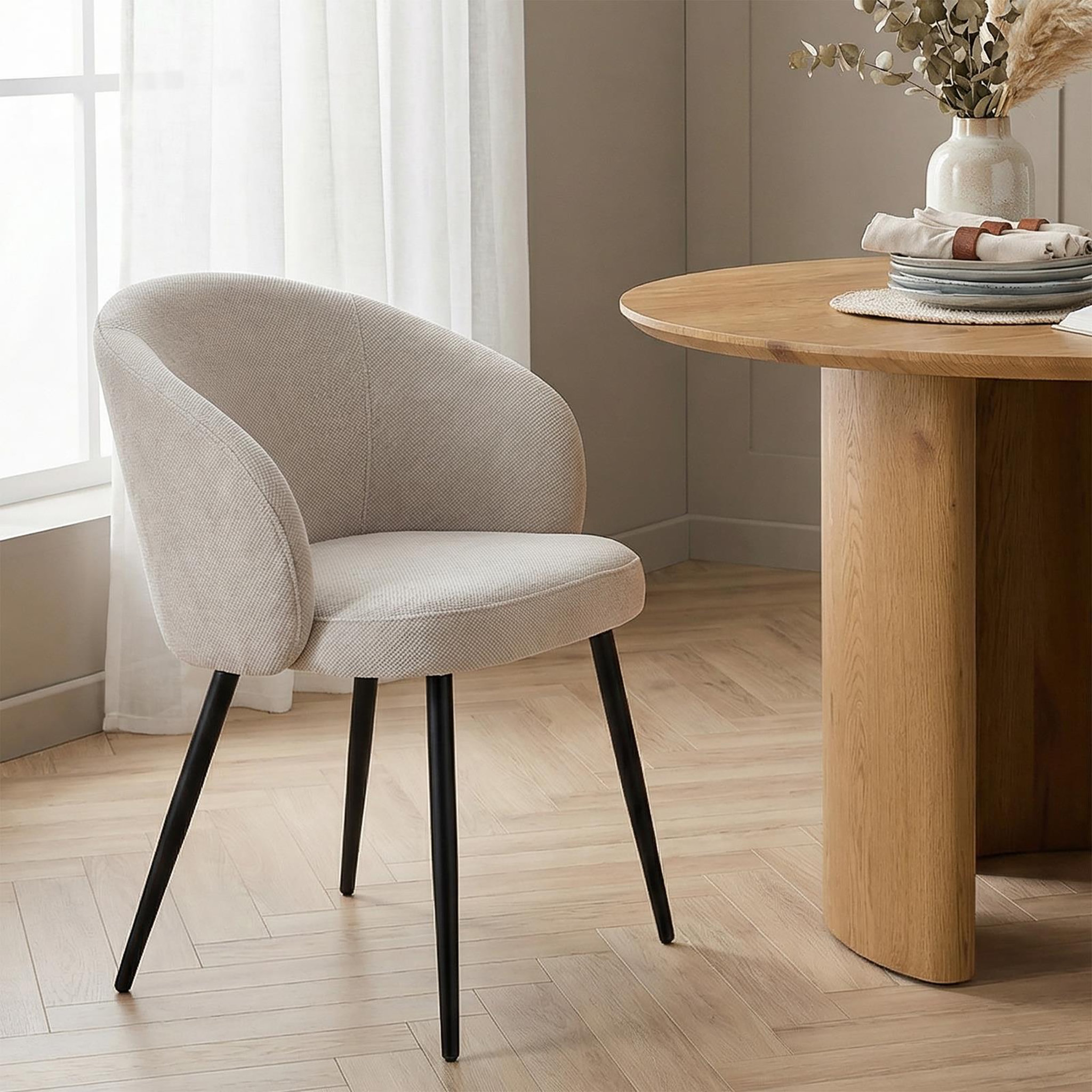 Voir la diapositive 2 : IDIMEX Lot de 2 chaises kursi de salle à manger en tissu