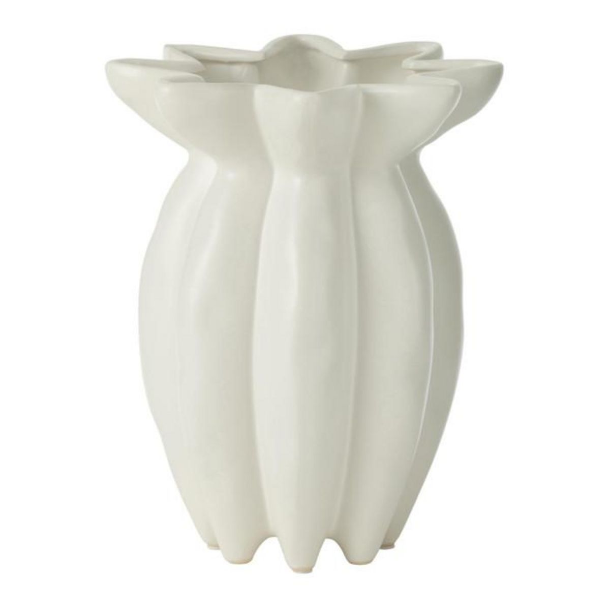 Paris Prix Vase Design en Céramique  Lotus  30cm Blanc