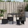 Voir la diapositive 4 : VIDAXL Tabourets de jardin avec coussins 4 pcs noir 40x40x35 cm rotin