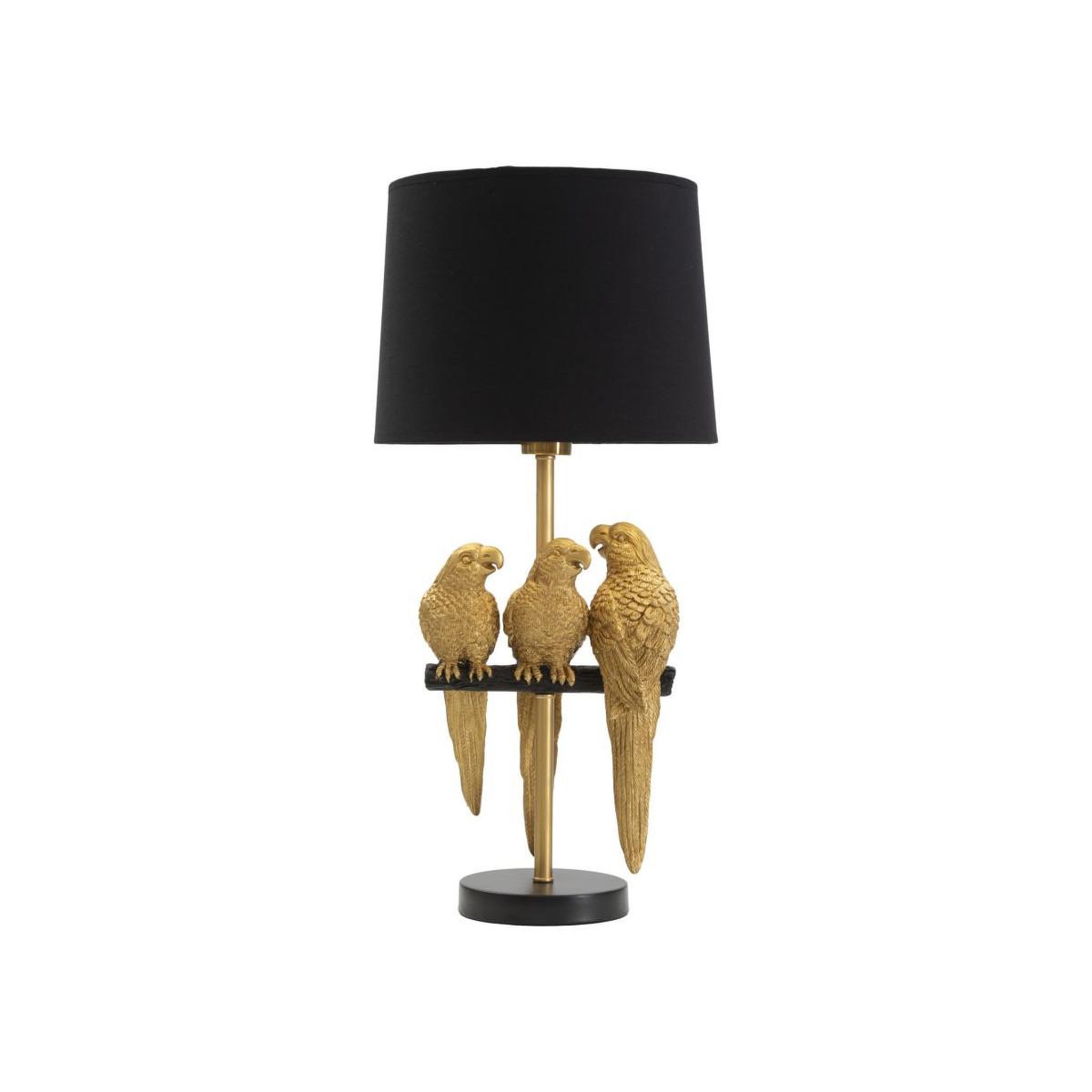 Paris Prix Lampe à poser design  perroquets  62cm or & noir