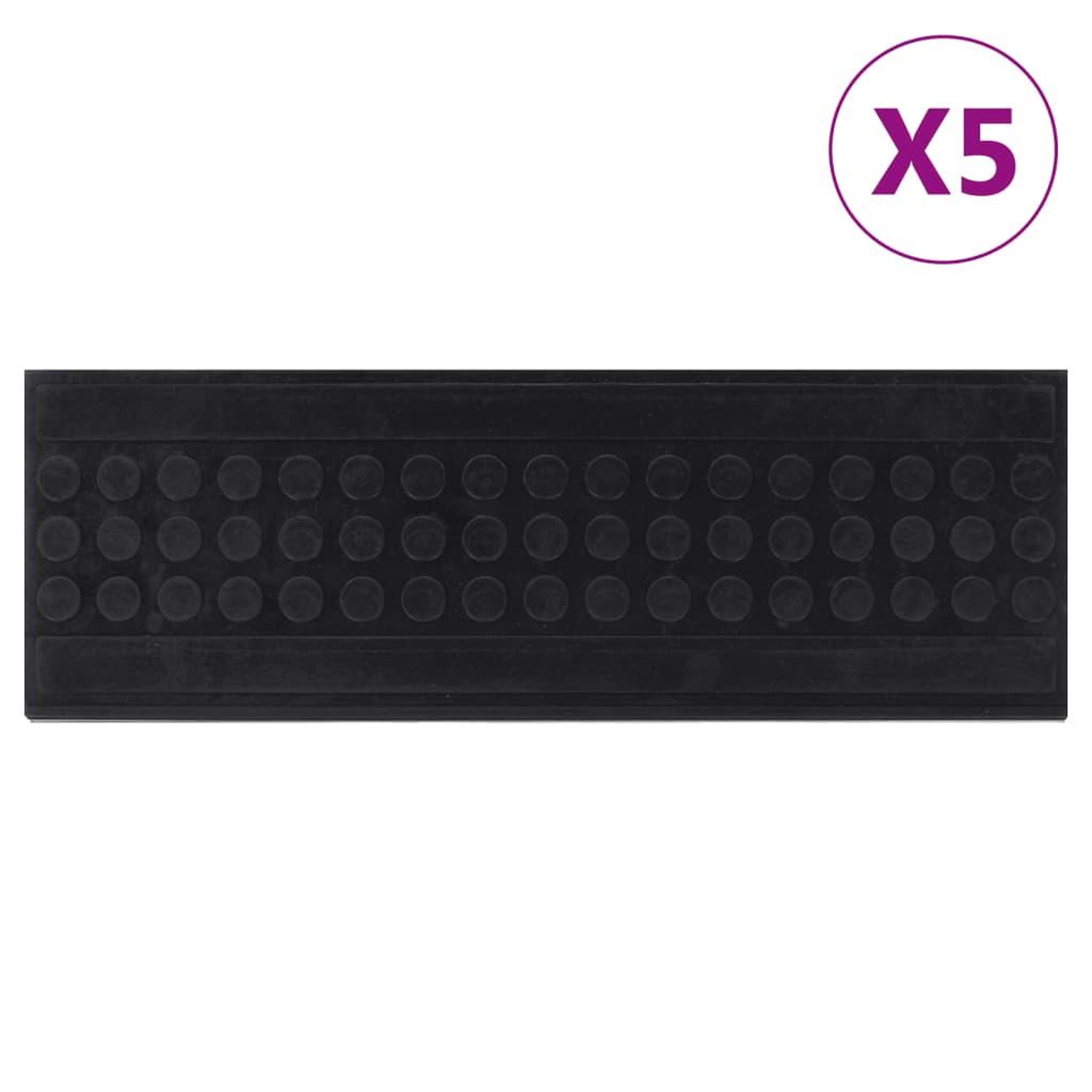 VIDAXL Marches d'escalier 5 pcs 25x75 cm caoutchouc