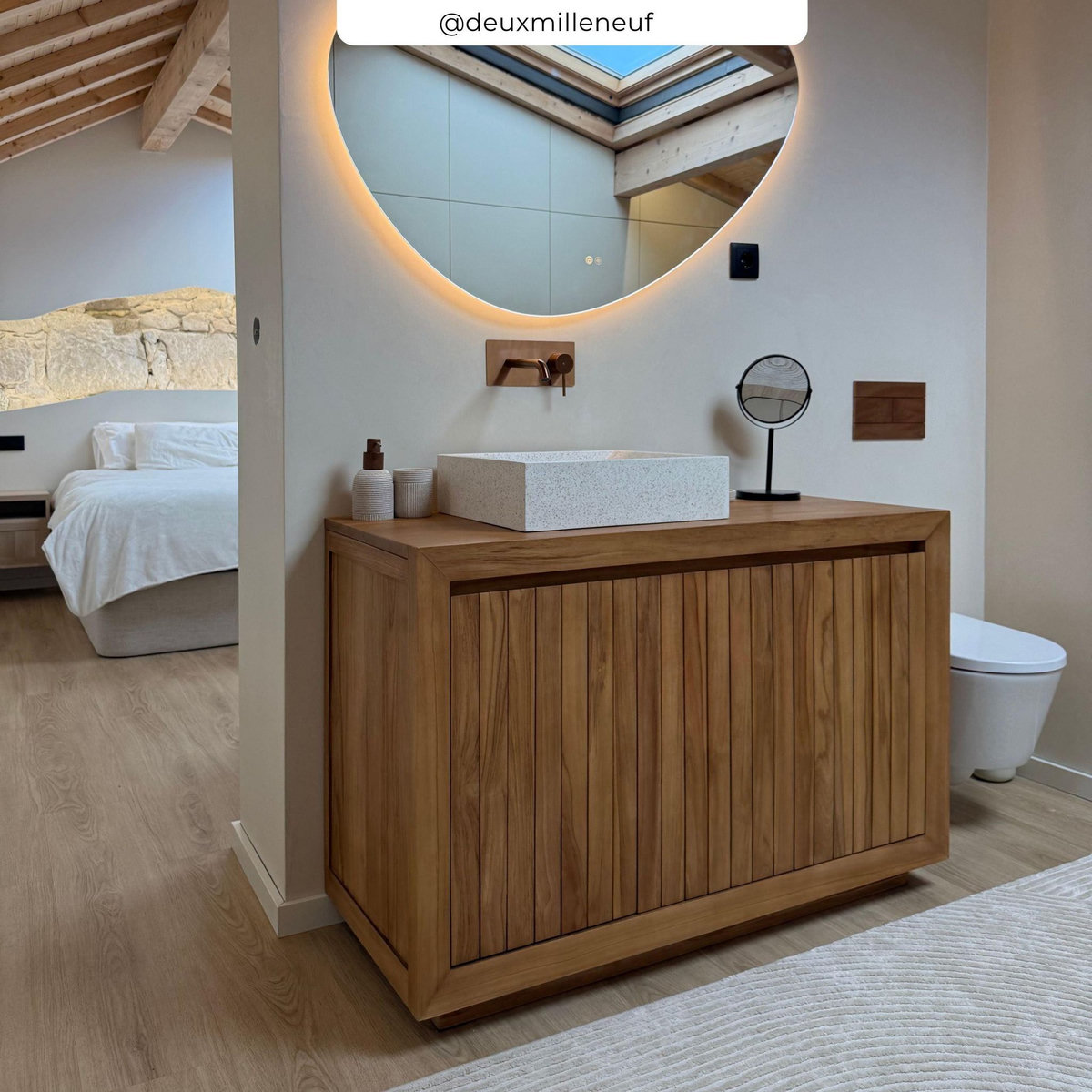 Rendez vous déco Meuble de salle de bain en bois de teck 120 cm-Pernelle