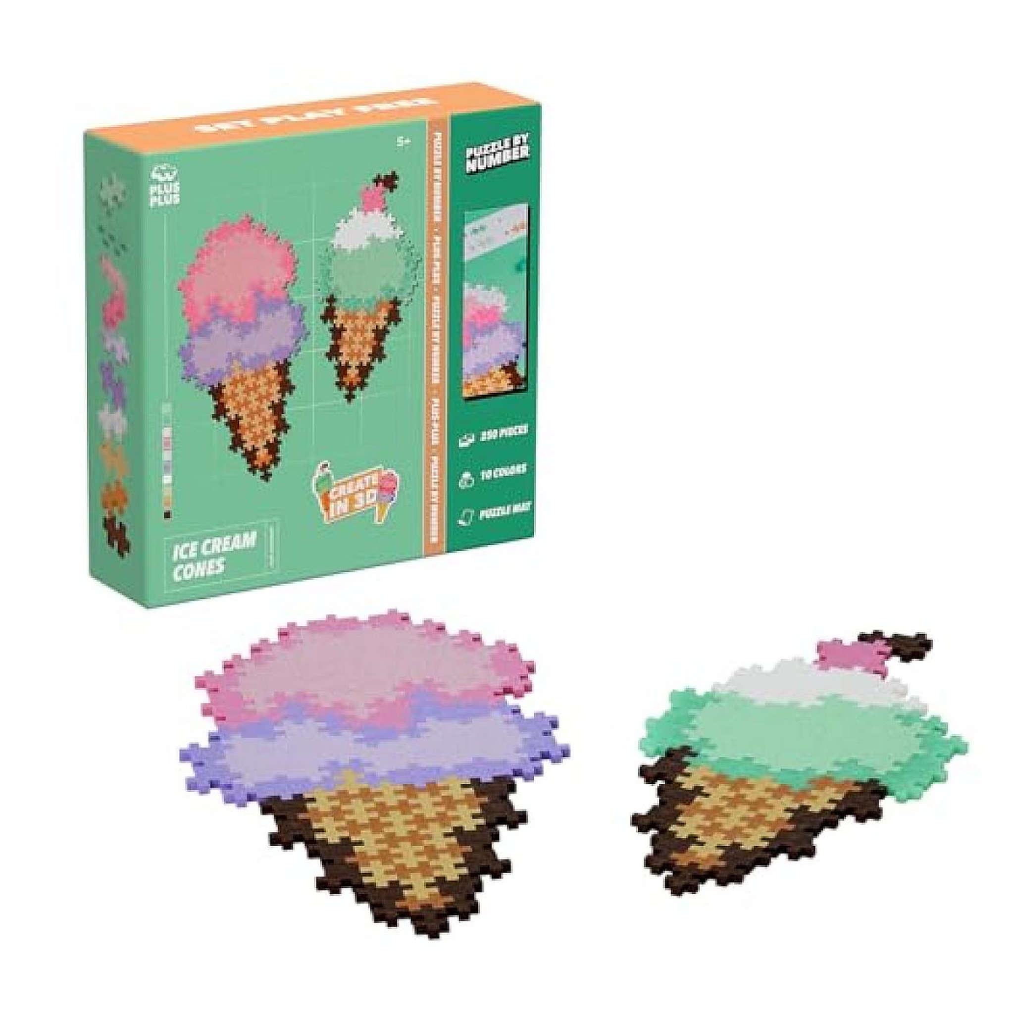 PlusPlus Plus-Plus Puzzle par Numéro Cornets de Glaces – 250 pièces