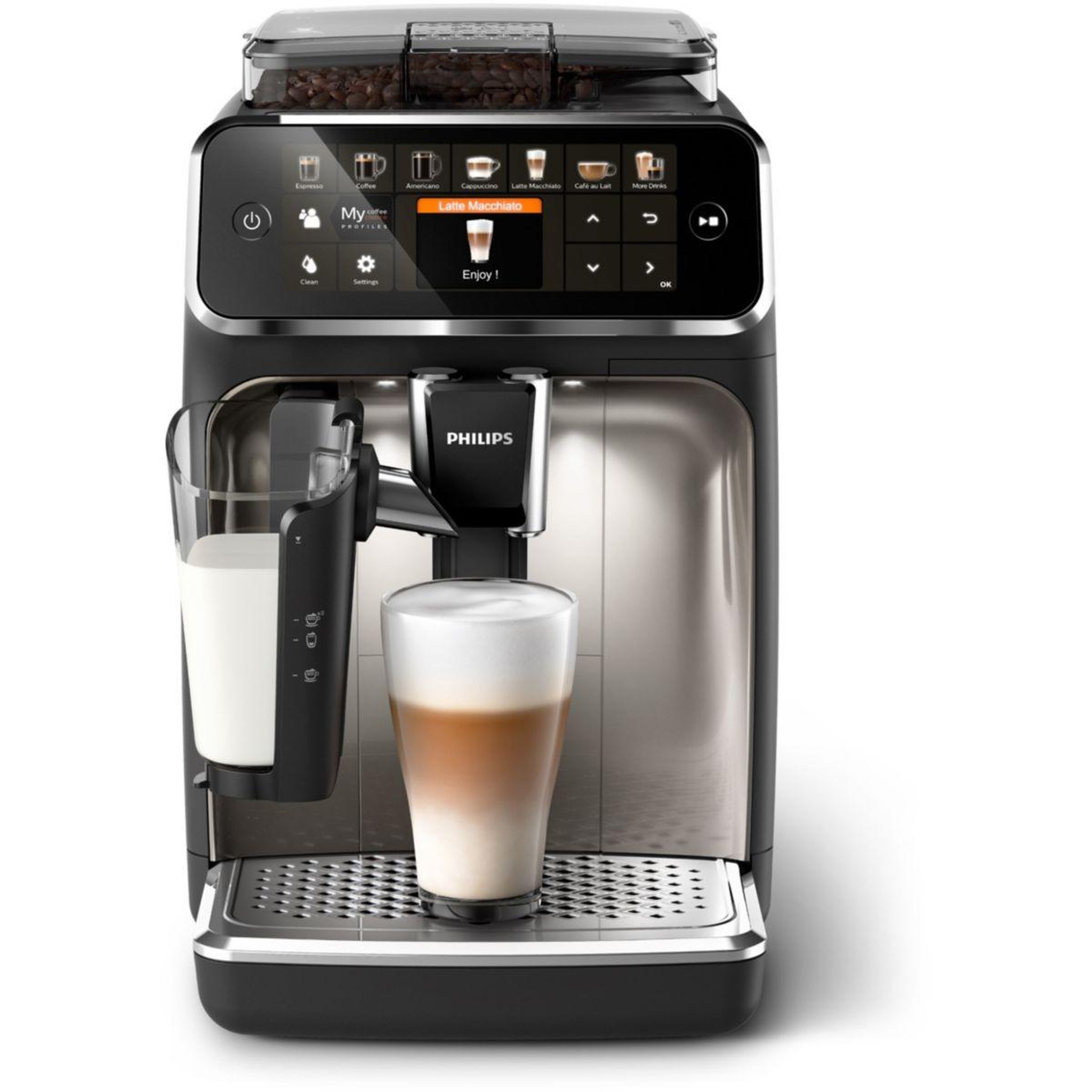 Philips Expresso broyeur ep5447/90 machine à café à grain grise série 5400 lattego