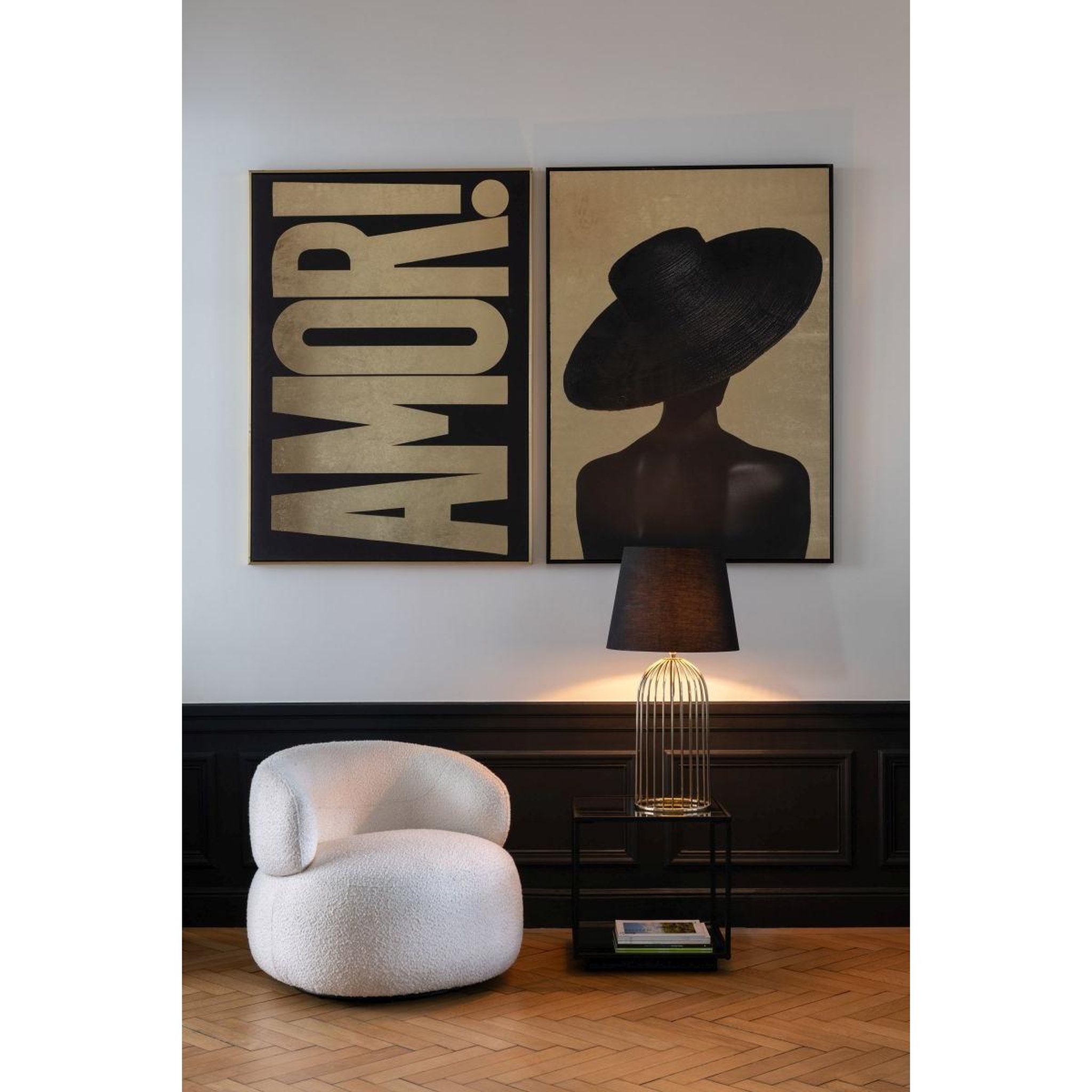 Voir la diapositive 5 : J-LINE Tableau inscription  zopa  102x142cm noir & doré