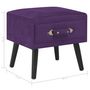 Voir la diapositive 6 : VIDAXL Table de chevet Violet fonce 40x35x40 cm Velours