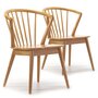 Voir la diapositive 1 : VS VENTA-STOCK Pack 2 chaises Mura, Couleur Chêne, Bois Massif, 55 cm x 58,5 cm x 84 cm