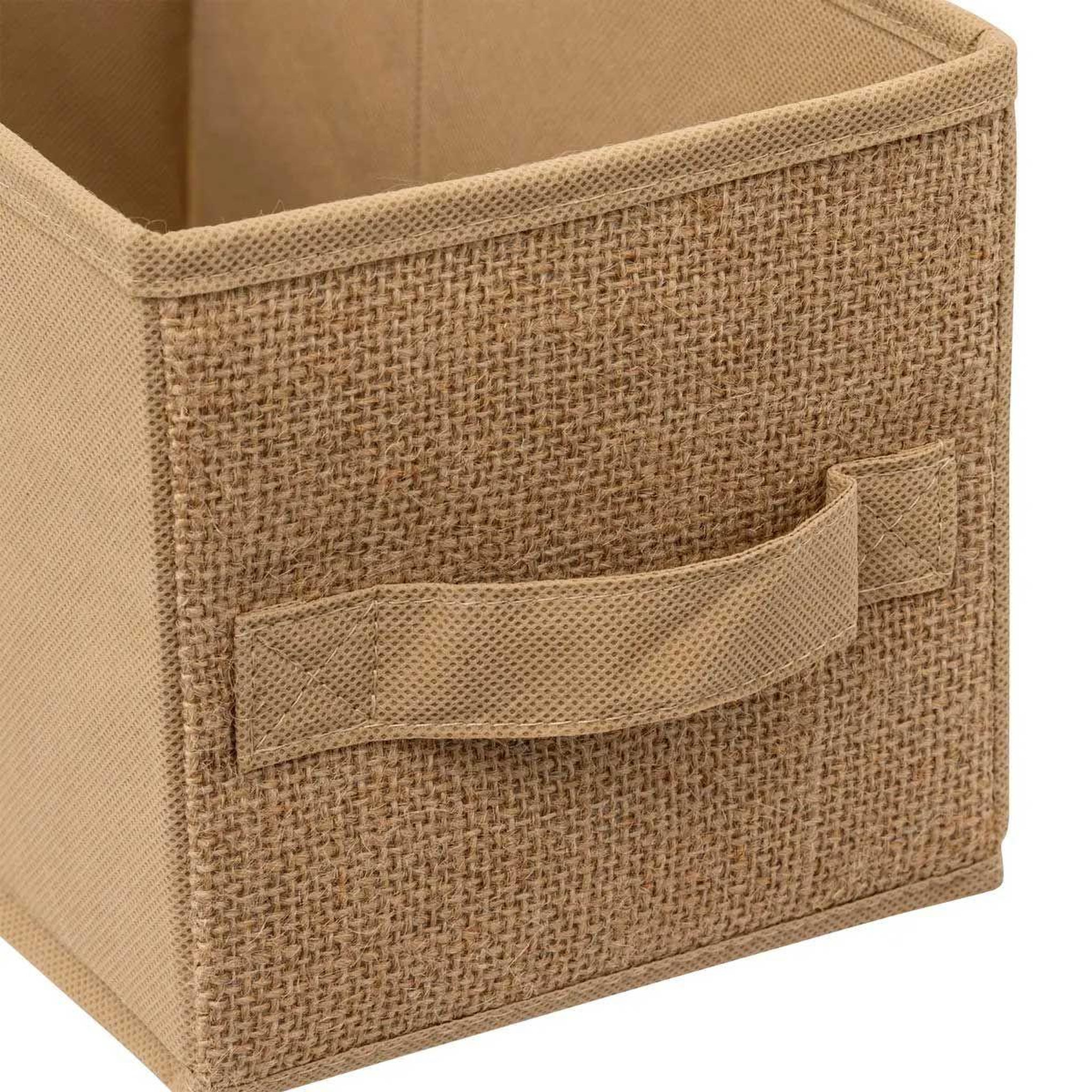Voir la diapositive 2 : FIVE Boîte de rangement  toile de jute  15x31cm beige lin