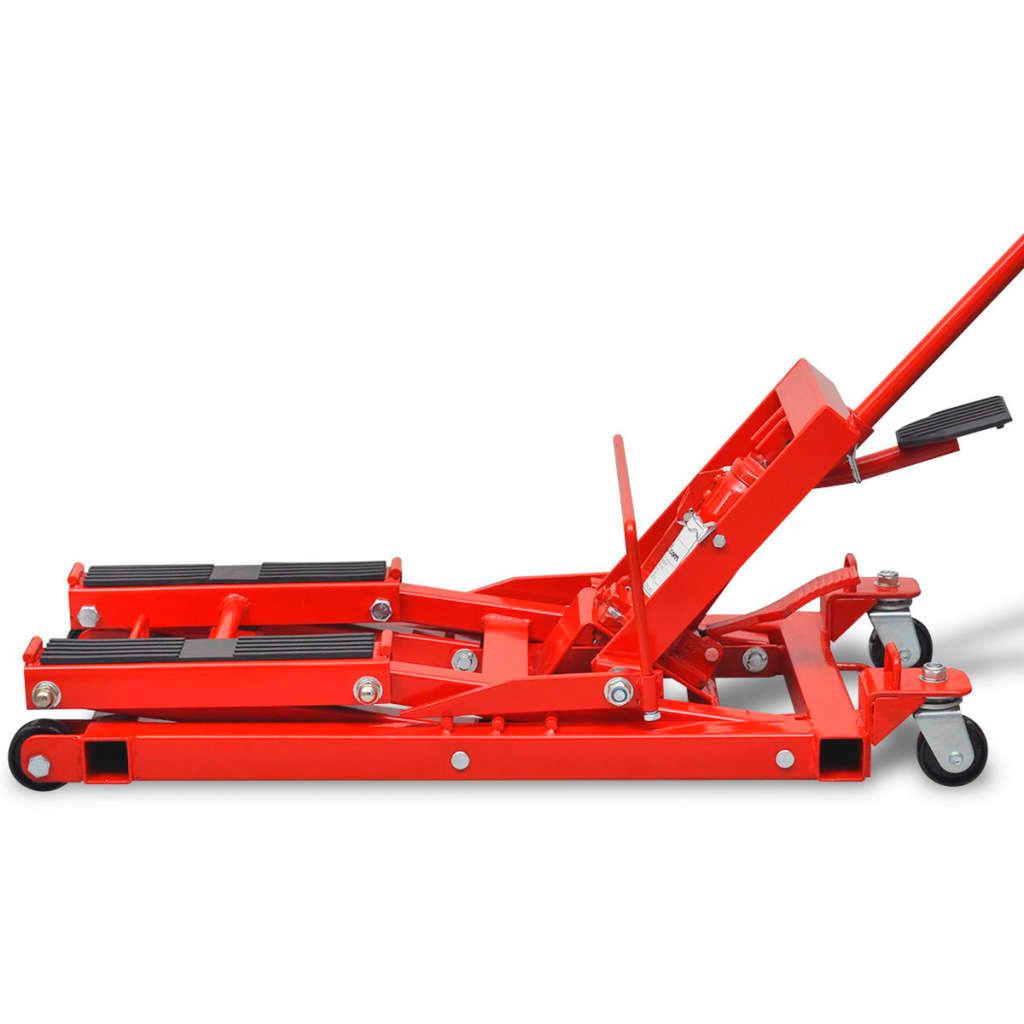 Voir la diapositive 4 : VIDAXL Cric hydraulique de moto / vtt 680 kg rouge