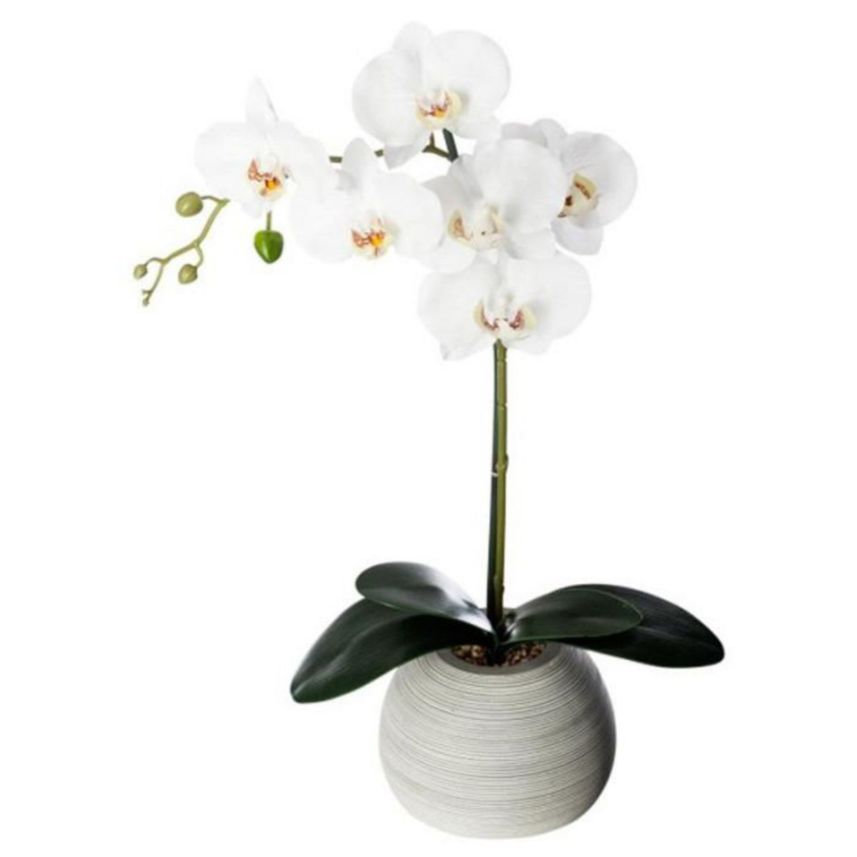 ATMOSPHERA Fleur Artificielle en Pot  Orchidée  53cm Gris