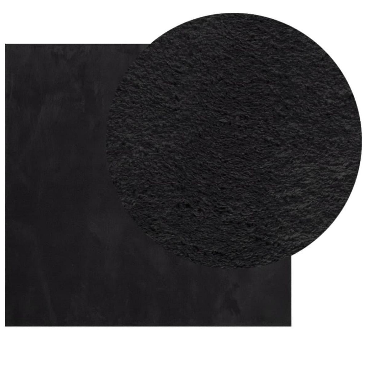 VIDAXL Tapis HUARTE a poils courts doux et lavable noir 240x240 cm