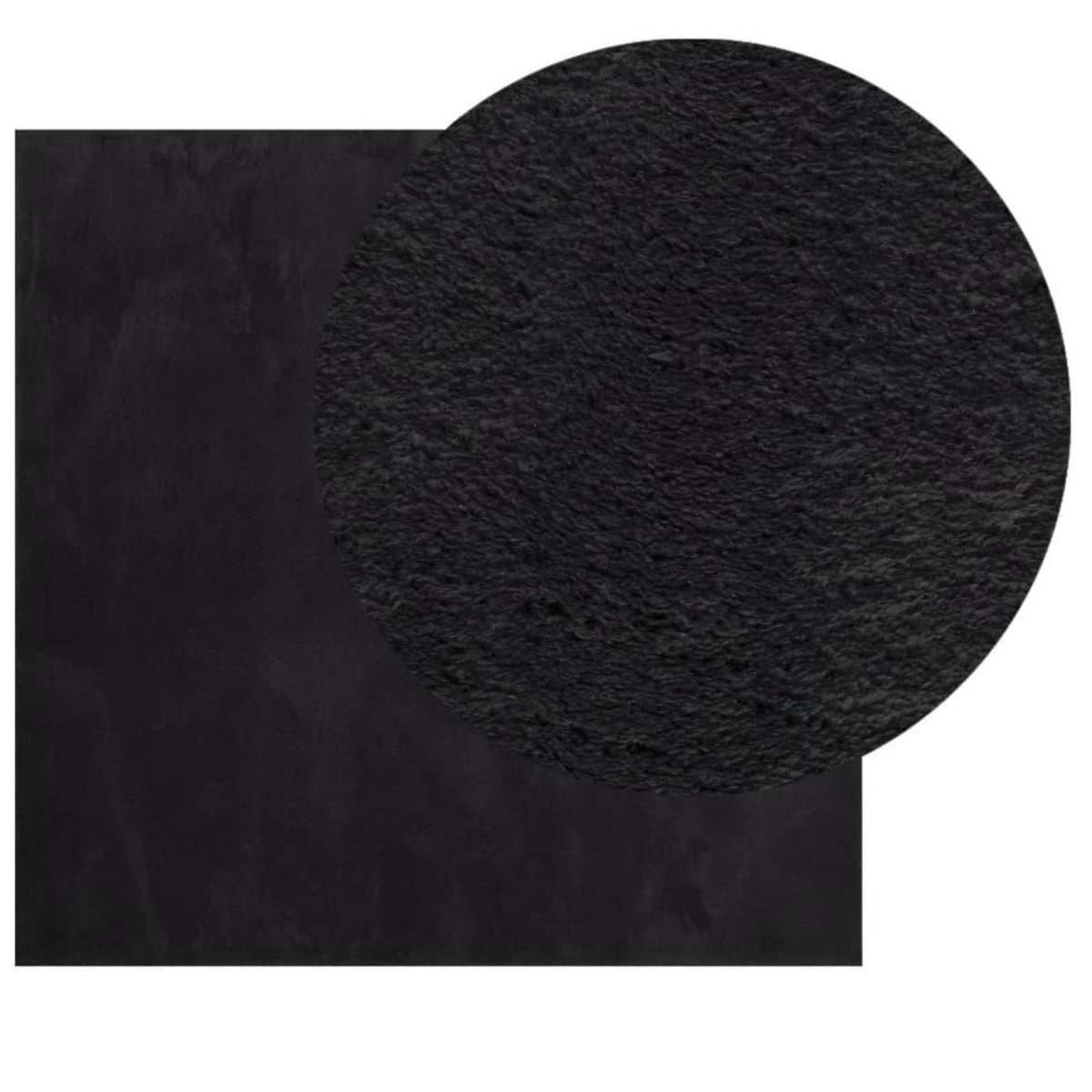 VIDAXL Tapis HUARTE a poils courts doux et lavable noir 240x240 cm