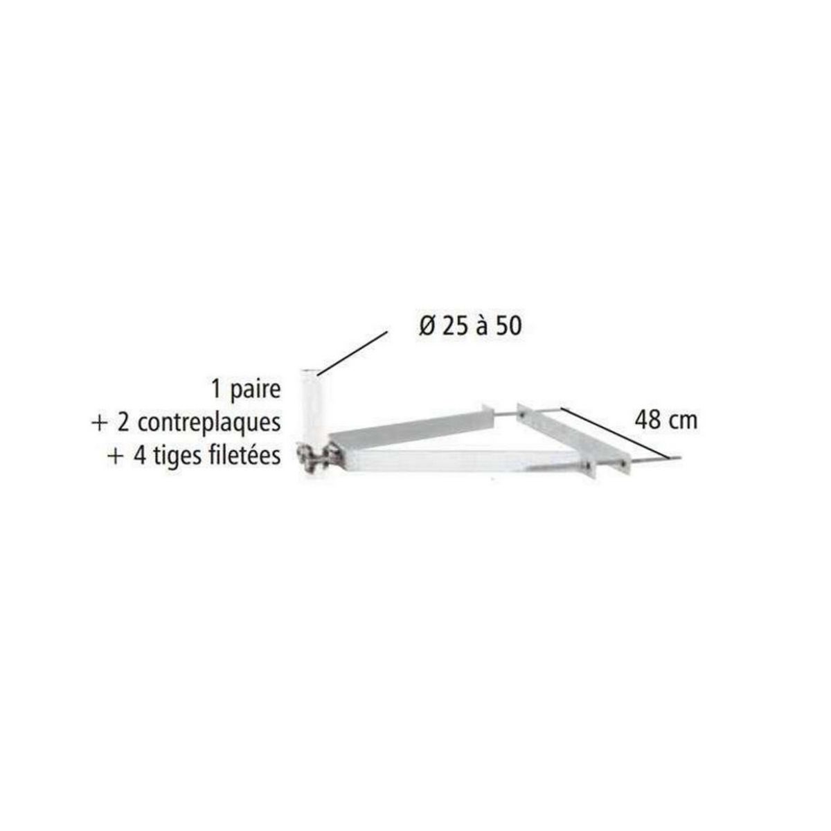 Erard Paire de fixations murales déport 55cm - e800890