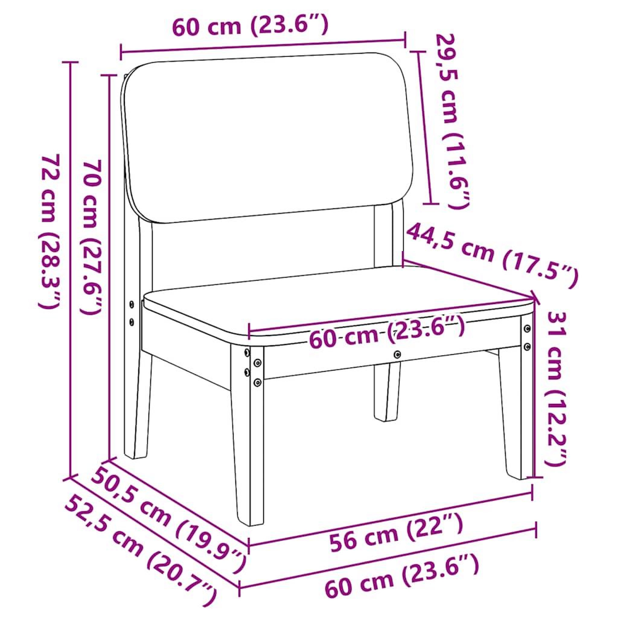 Voir la diapositive 6 : VIDAXL Chaises de jardin lot de 2 cire marron 60x52,5x72 cm