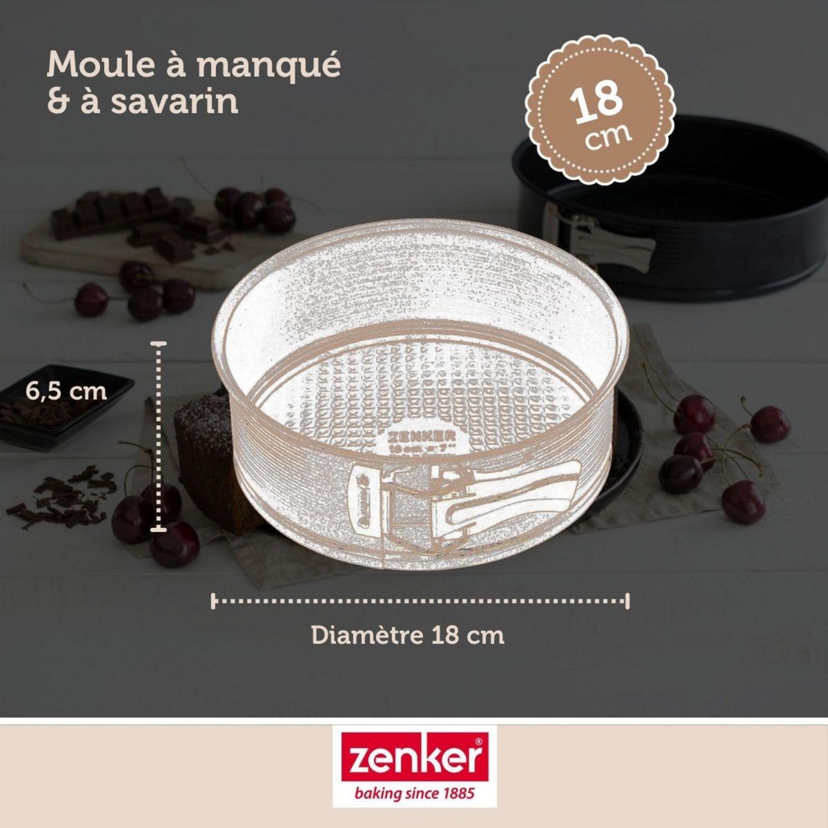 ZENKER Moule à manqué à charnière avec fond à savarin 18 cm Zenker Black Metallic