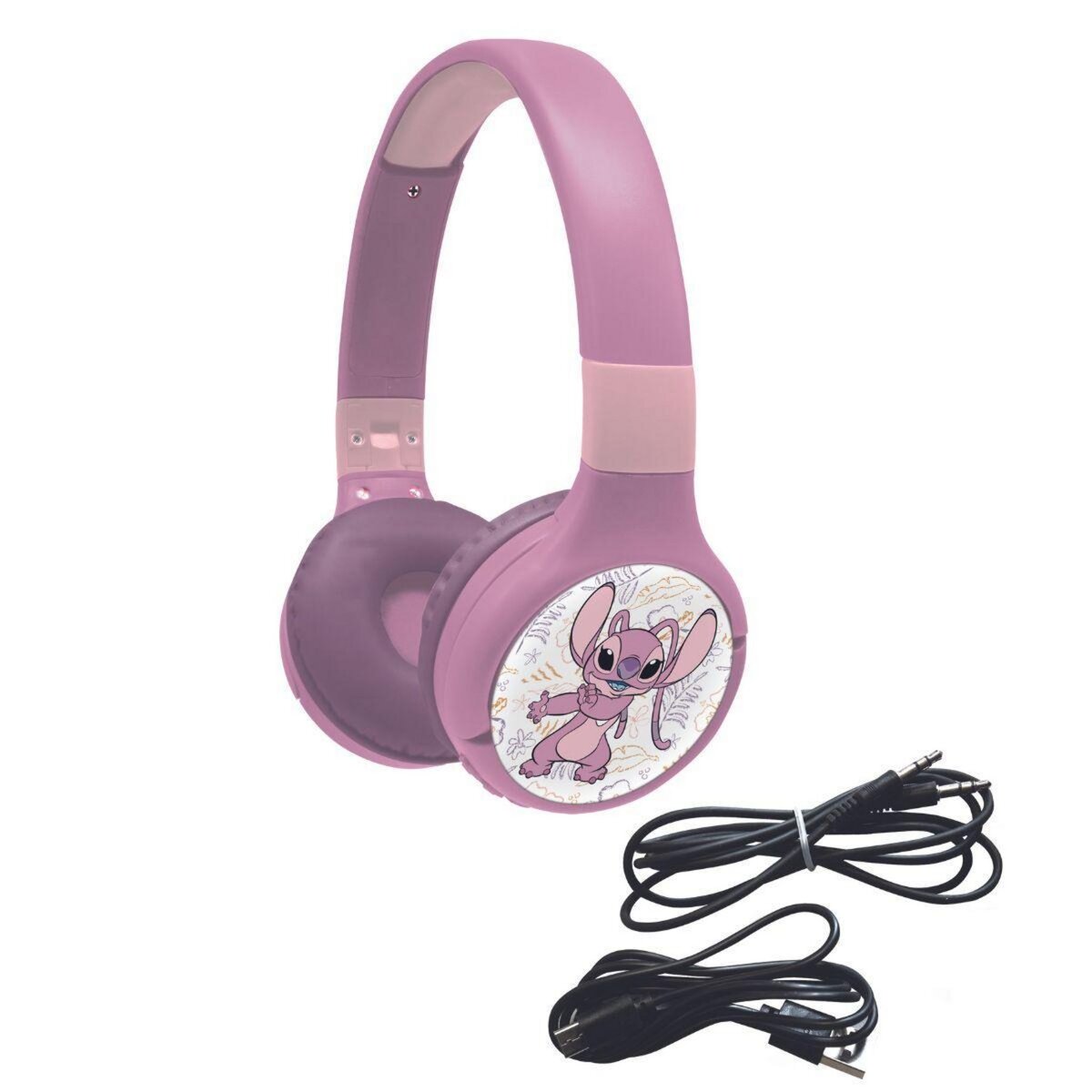Lexibook Casque 2 en 1 Stitch Angel Bluetooth et Filaire avec limitation de son