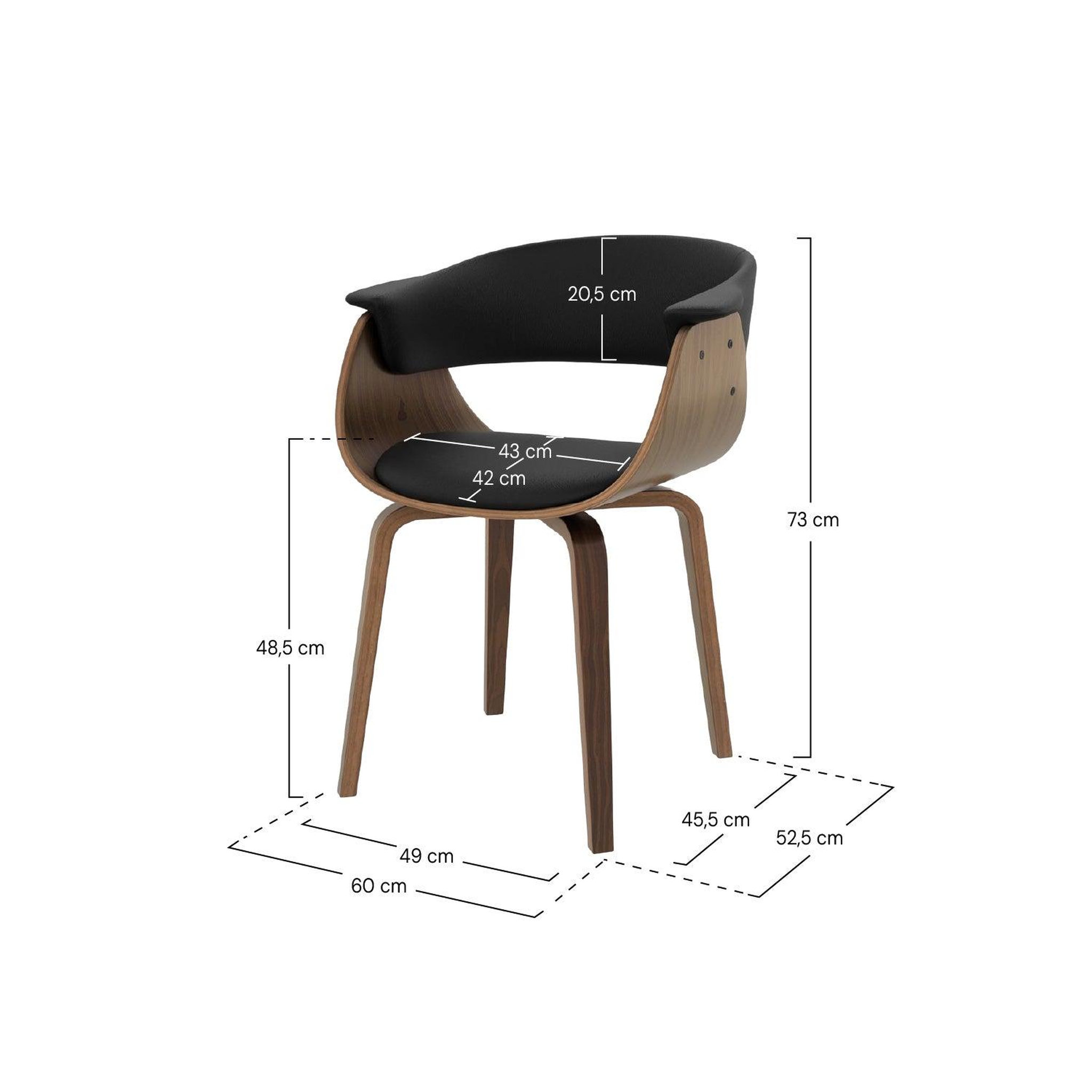 Voir la diapositive 4 : MAISON PAVANE Chaise en cuir synthétique noir-piada