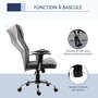 Voir la diapositive 5 : HOMCOM Fauteuil de bureau ergonomique hauteur assise réglable pivotant 360° revêtement synthétique et maille gris