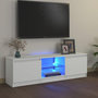 Voir la diapositive 1 : VIDAXL Meuble TV avec lumieres LED Blanc 120x30x35,5 cm