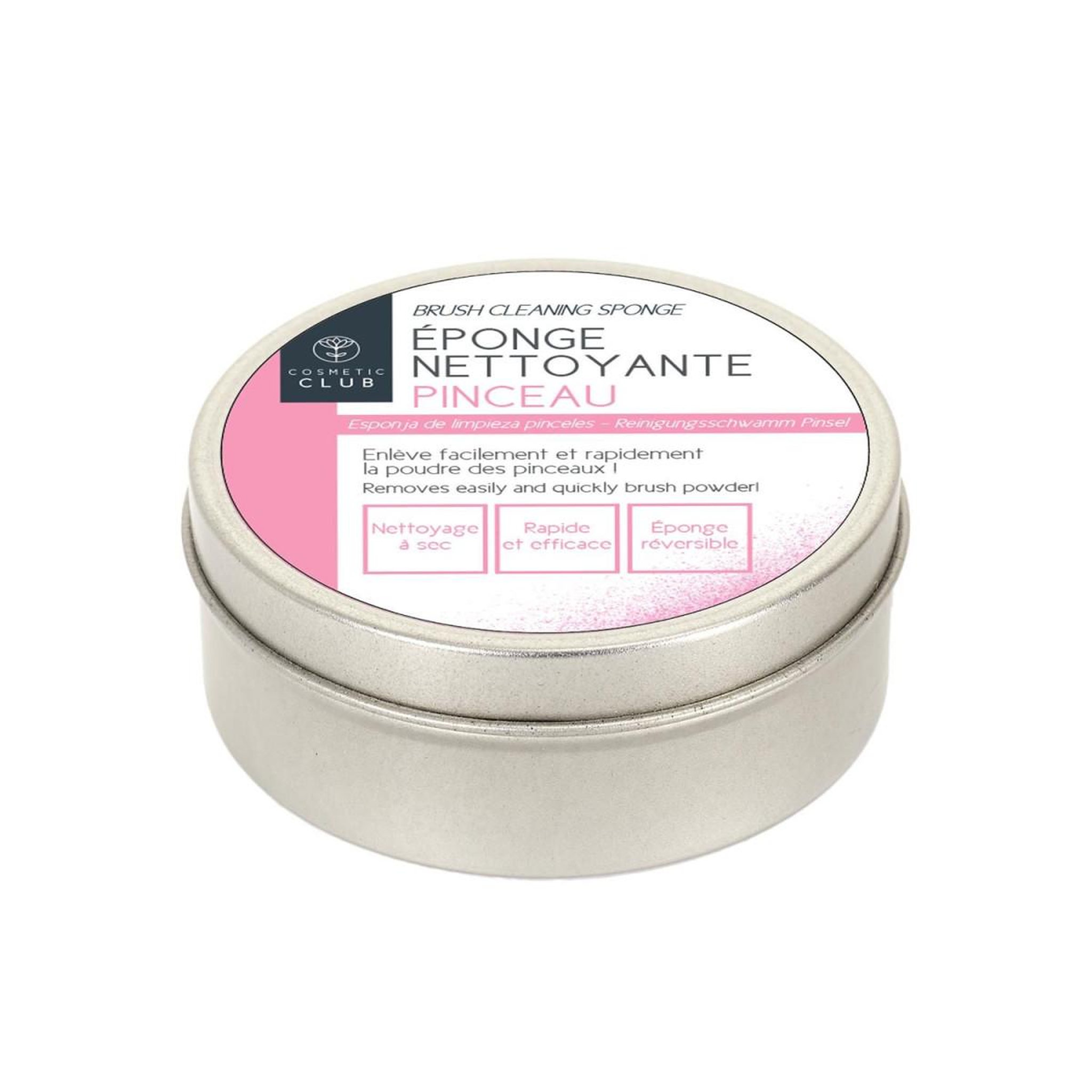 Voir la diapositive 5 : Cosmetic Club Éponge nettoyante réversible  pinceau  8cm noir