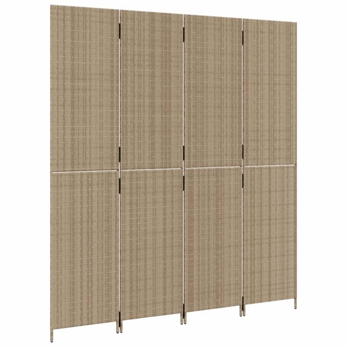 VIDAXL Cloison de separation 4 panneaux beige resine tressee