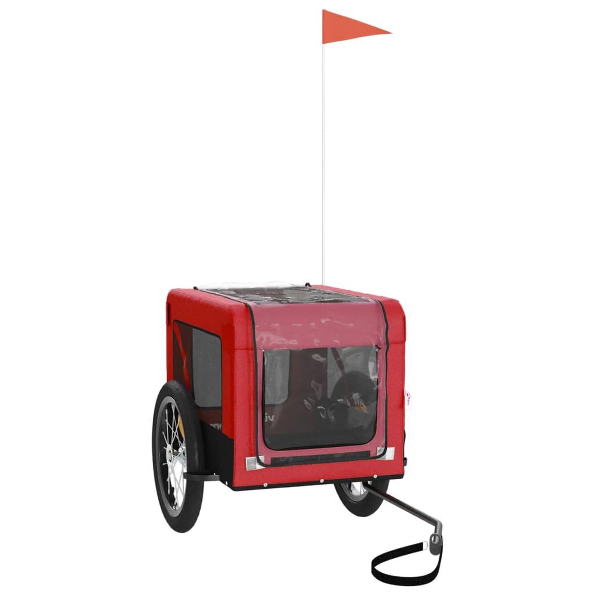 Voir la diapositive 4 : VIDAXL Remorque de velo pour animaux de compagnie rouge et noir
