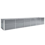 VIDAXL Lit sureleve de jardin Acier galvanise 480x80x77 cm Gris