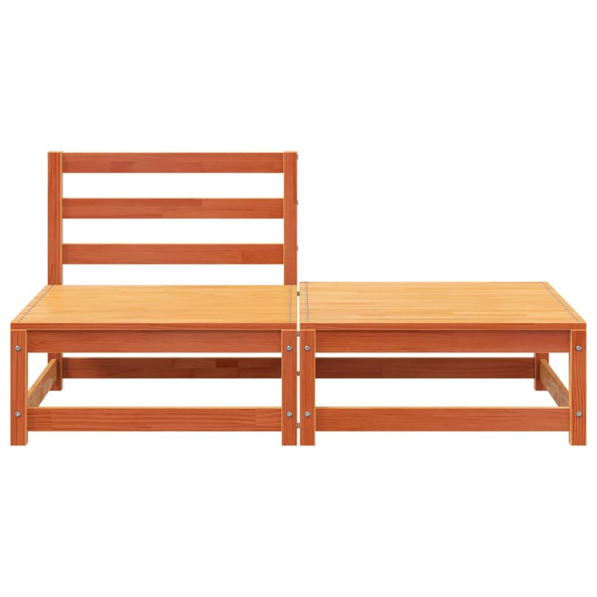Voir la diapositive 4 : VIDAXL Canape de jardin sans accoudoirs repose-pieds bois pin massif