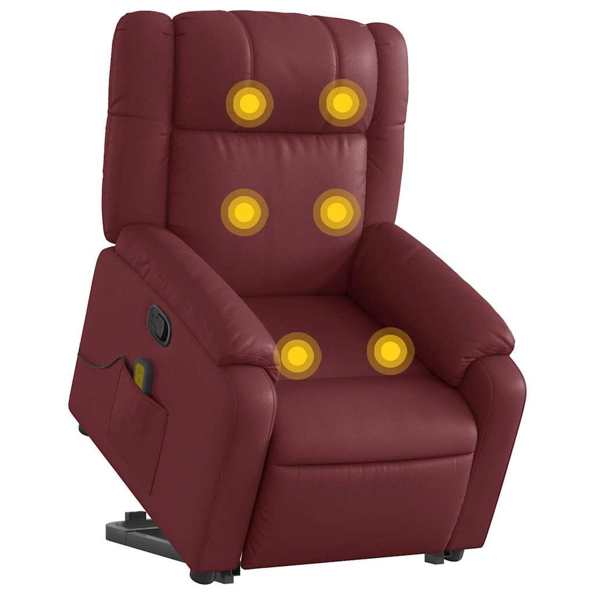 Voir la diapositive 3 : VIDAXL Fauteuil inclinable de massage Rouge bordeaux Similicuir