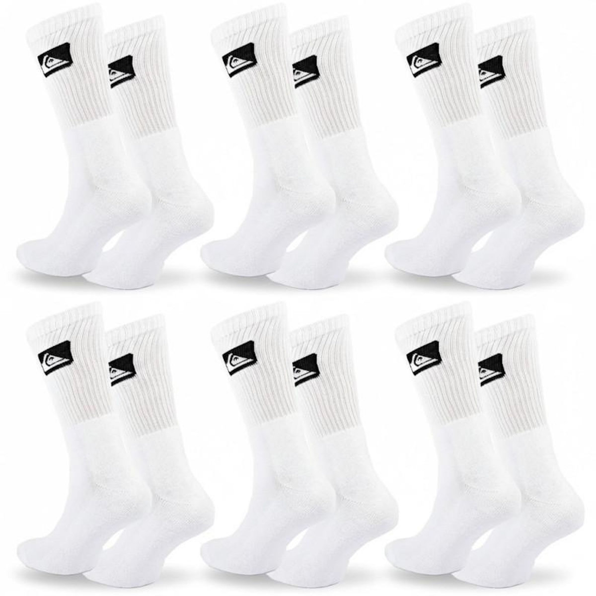 QUIKSILVER Quiksilver Pack de Chaussettes Homme Crew – Lot 6 Paires Sport Cushioned
