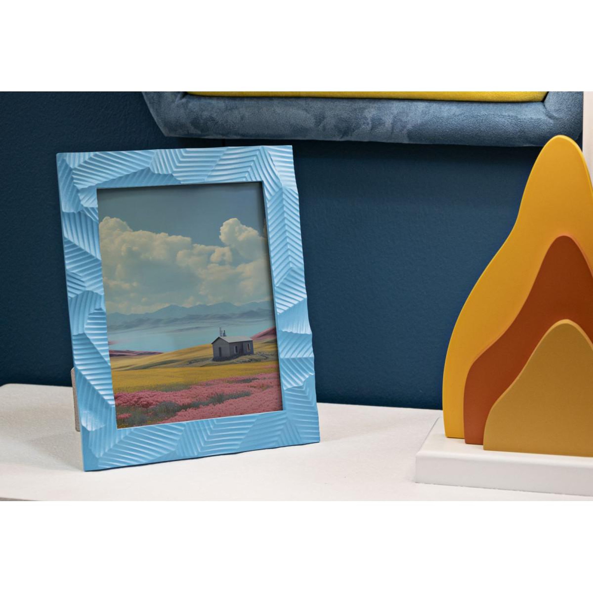 Voir la diapositive 5 : Paris Prix Cadre photo déco en résine  light  15x20cm bleu clair