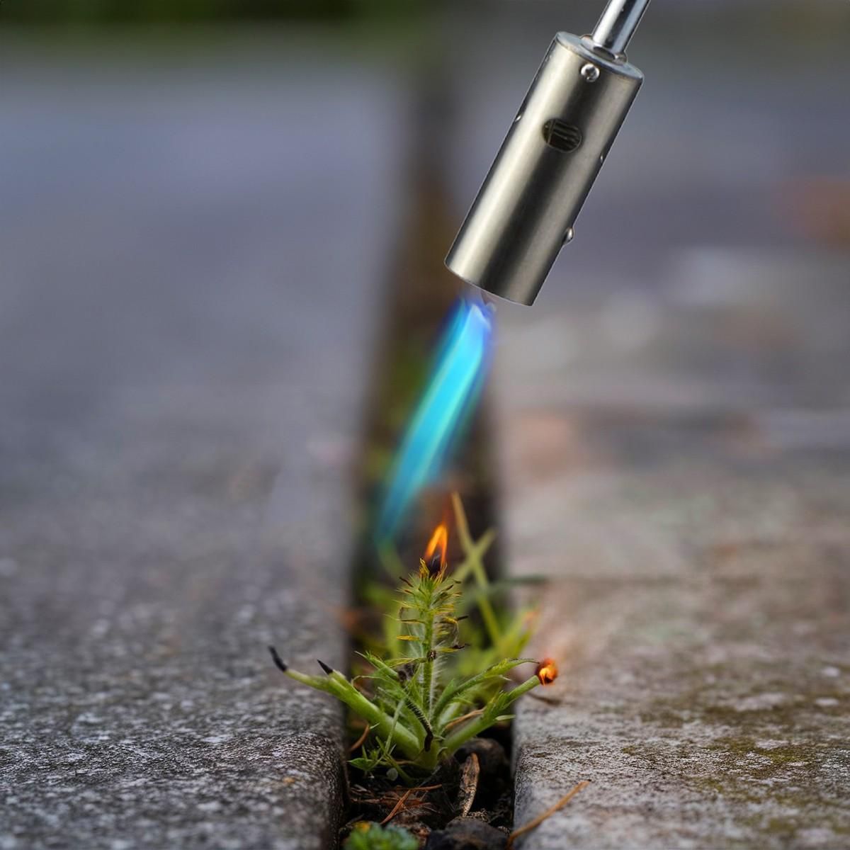 INTEC Désherbeur thermique Brule Herbes Allumage piezo + 8 cartouches 227gr + Adaptateur multi cartouches INTEC