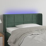 VIDAXL Tete de lit a LED Vert fonce 93x16x78/88 cm Velours