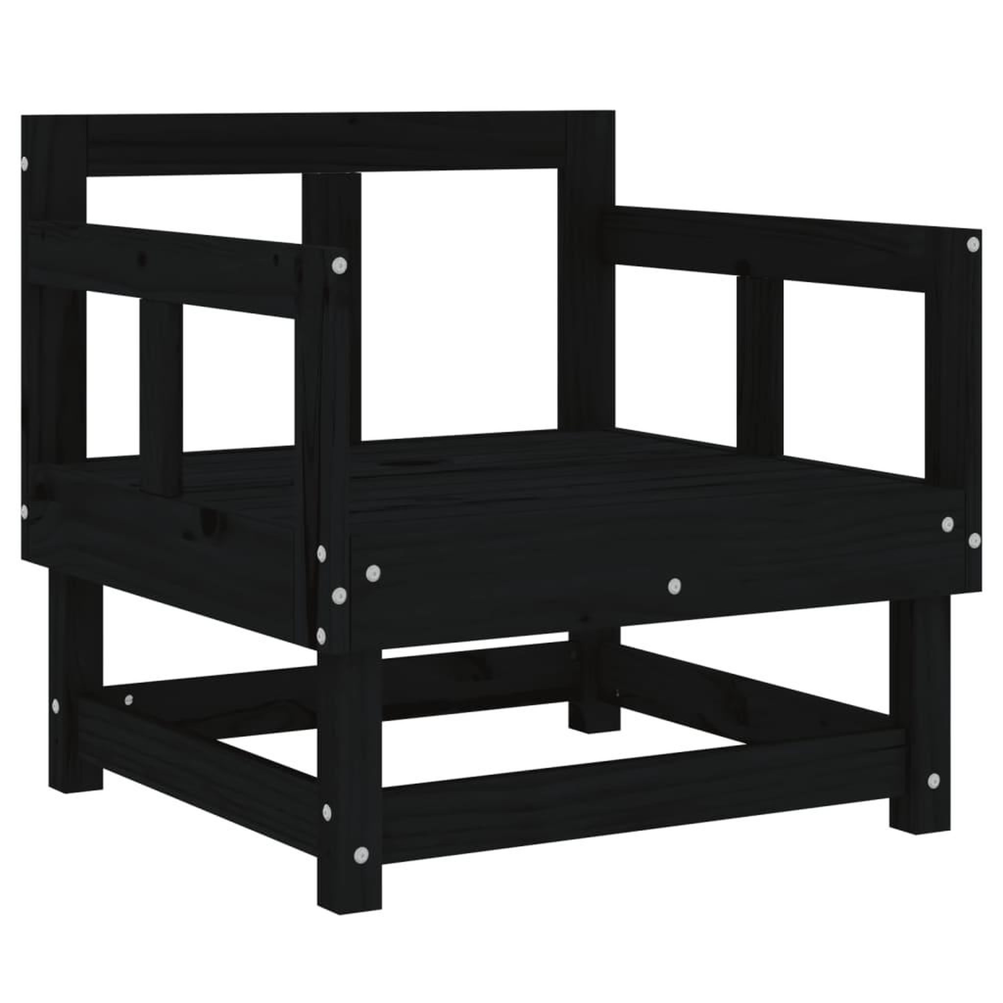 Voir la diapositive 3 : VIDAXL Chaises de jardin lot de 2 noir bois massif de pin