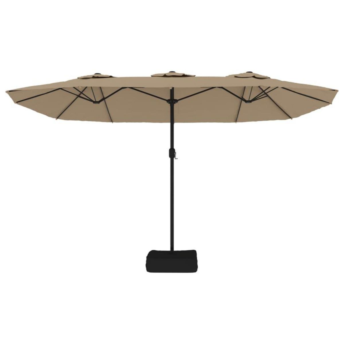 VIDAXL Parasol de jardin a double tete avec LED taupe 449x245 cm