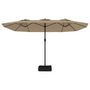 Voir la diapositive 5 : VIDAXL Parasol de jardin a double tete avec LED taupe 449x245 cm