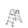 Voir la diapositive 3 : HAILO Escabeau double accès professionnel télescopique 2x6 marches HAILO D100