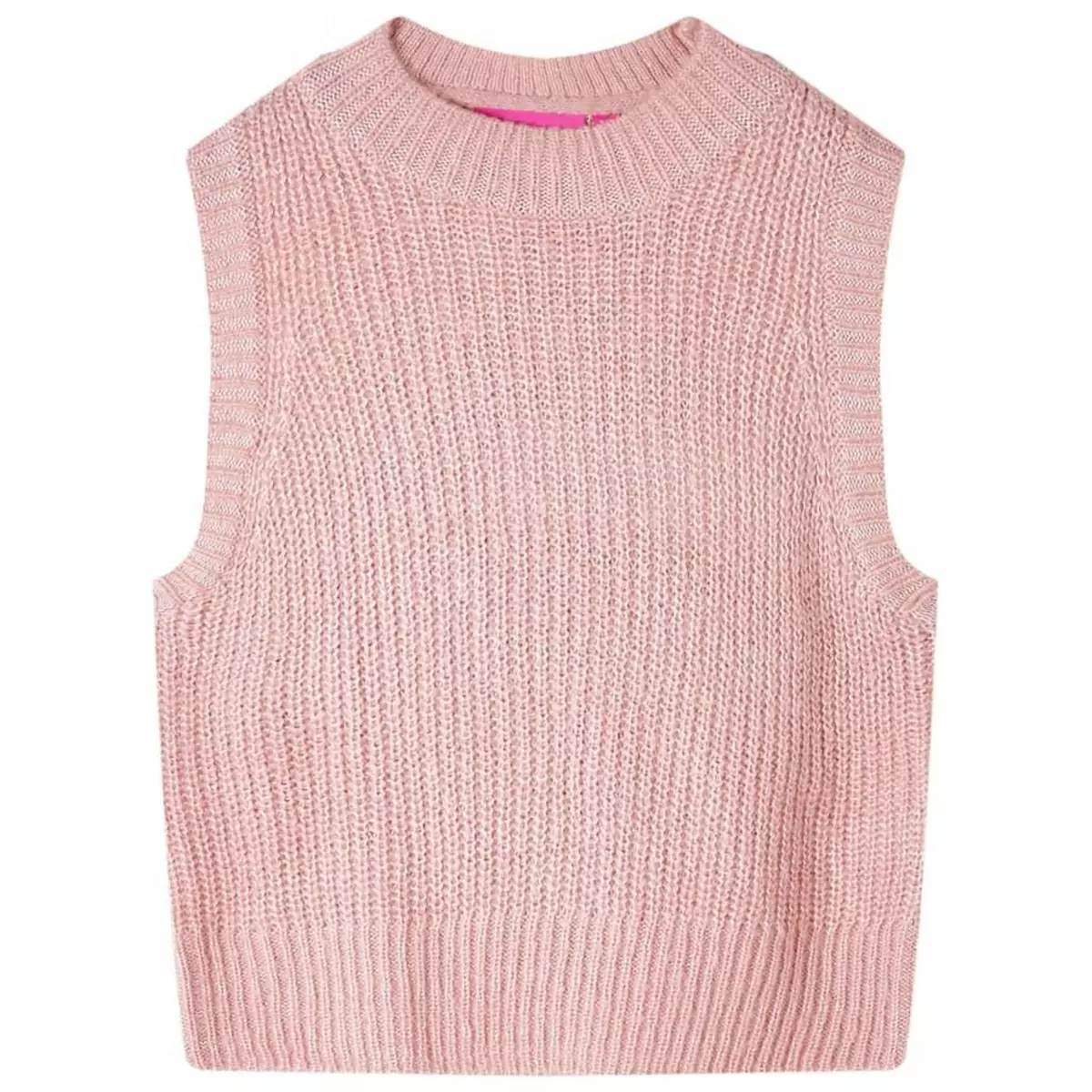 VIDAXL Gilet pull-over tricote pour enfants rose clair 140