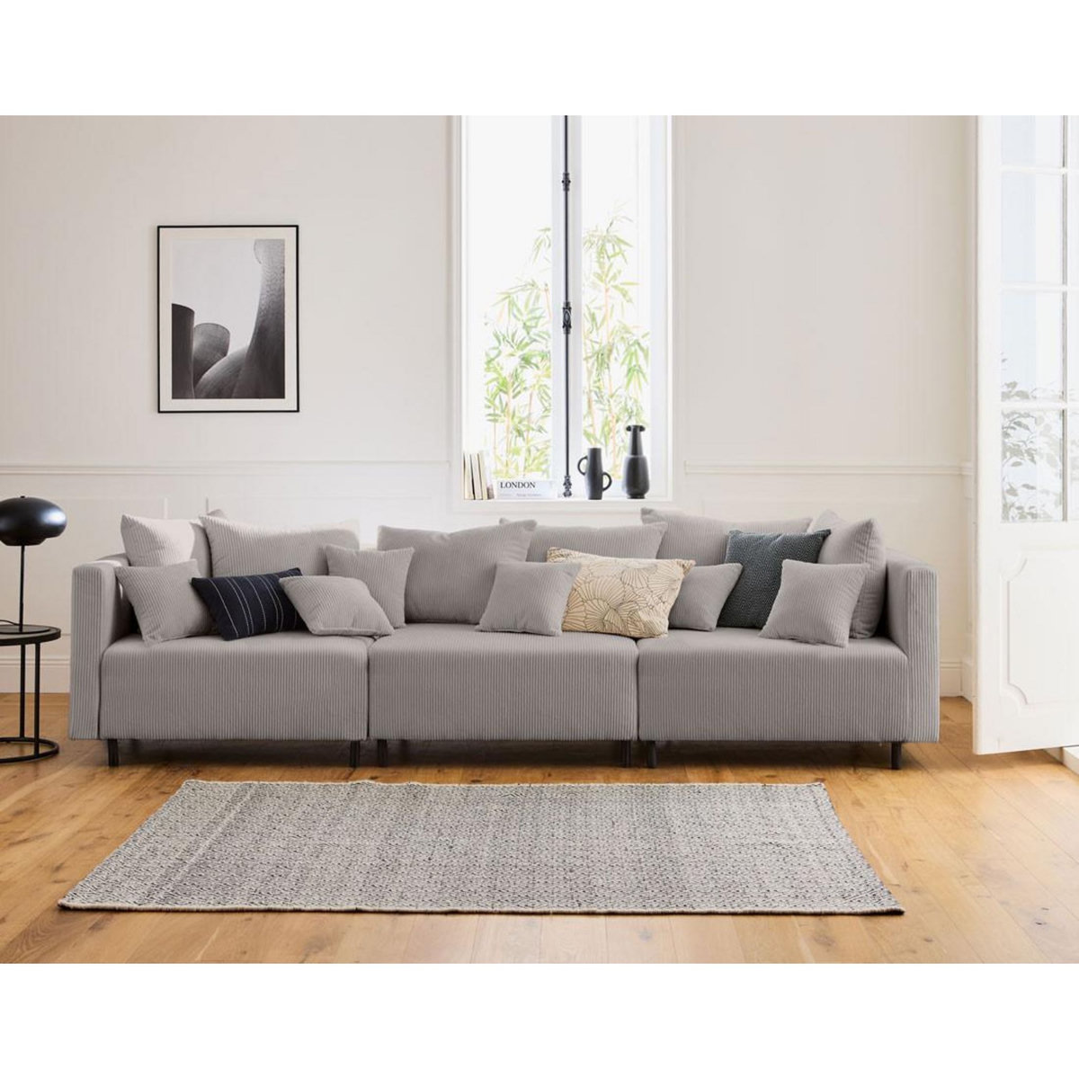 LISA DESIGN Edinburg - canapé modulable 3 places - velours côtelé