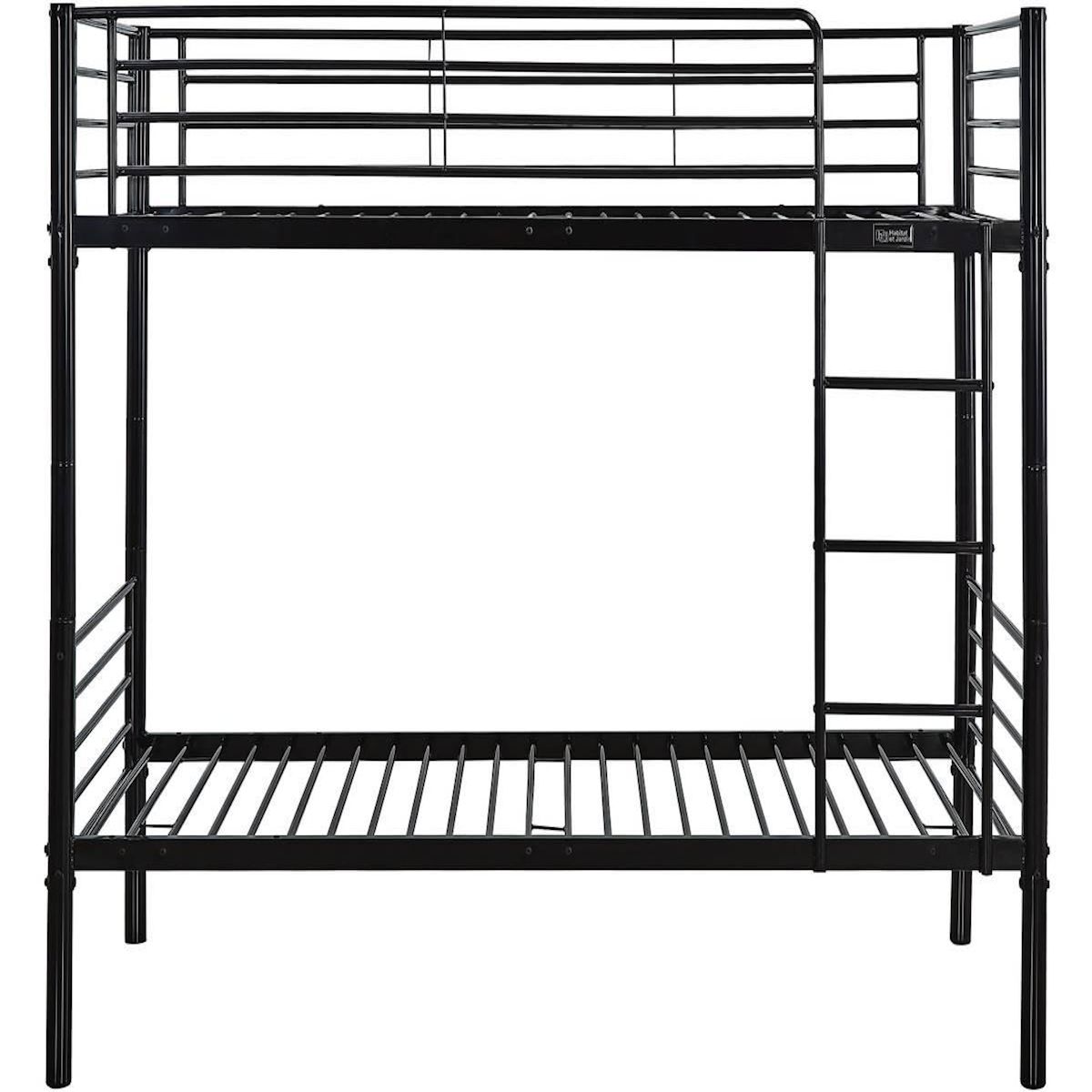 Habitat et Jardin Lit superposé  ADAM  -  90 x 190 cm - Métal - Noir