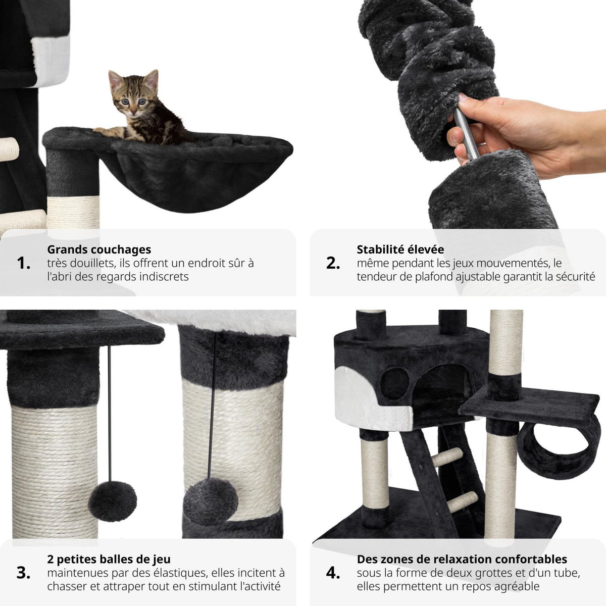 tectake Arbre à chat HANSI 260 cm