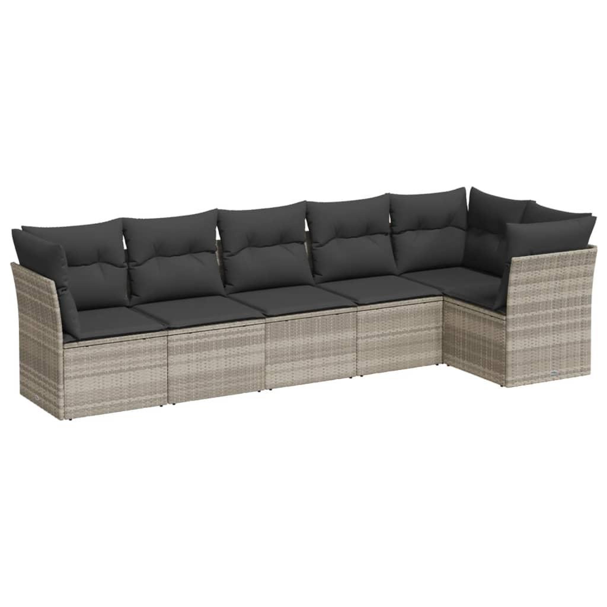 Voir la diapositive 2 : VIDAXL Salon de jardin 6 pcs avec coussins gris clair resine tressee