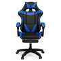 Voir la diapositive 5 : ID MARKET Fauteuil de gaming ALEX réglable avec repose-pied, coussin de tête et coussin lombaire noir et bleu